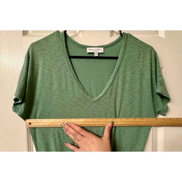 Michael Stars Odessa One & Done V-Neck Atlas Mint Green Cotton Dress Size XS - Picture 8 of 9